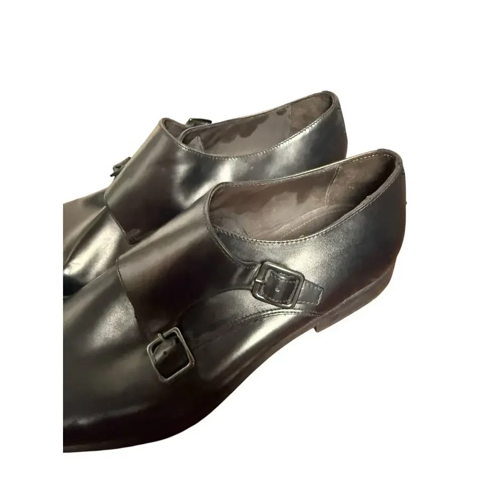 Bruno Magli Siracusa Black Leather Double Monk Dress Shoes Men’s Size 11